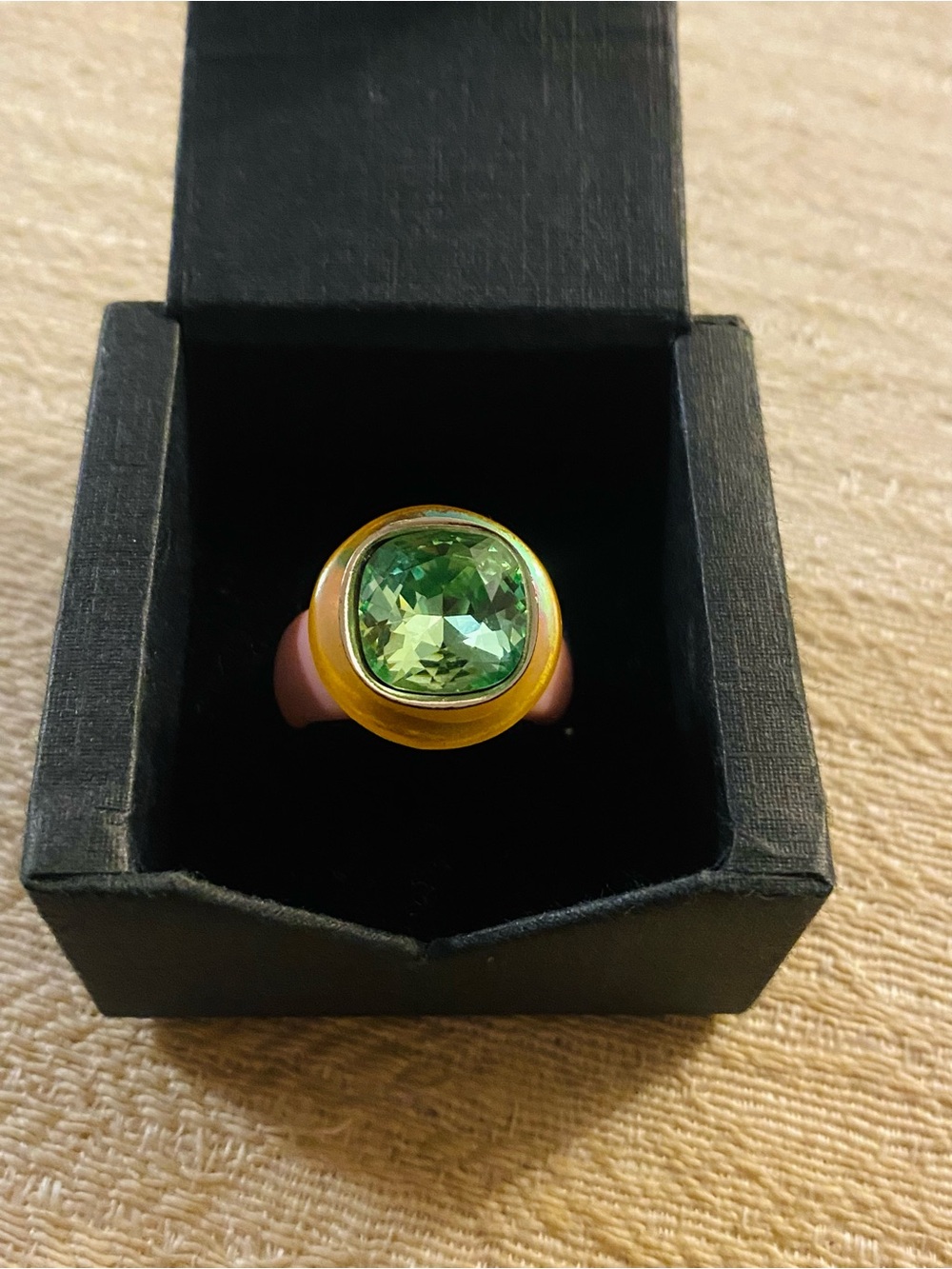 MOUNSER Ring Pop in Abalone - Size 8 Resin Cocktail Ring with Box
